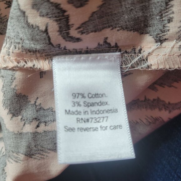 Nine West Womens XL Animal Print Button-Up Blouse Brown/Black Cotton NWT - Picture 7 of 7